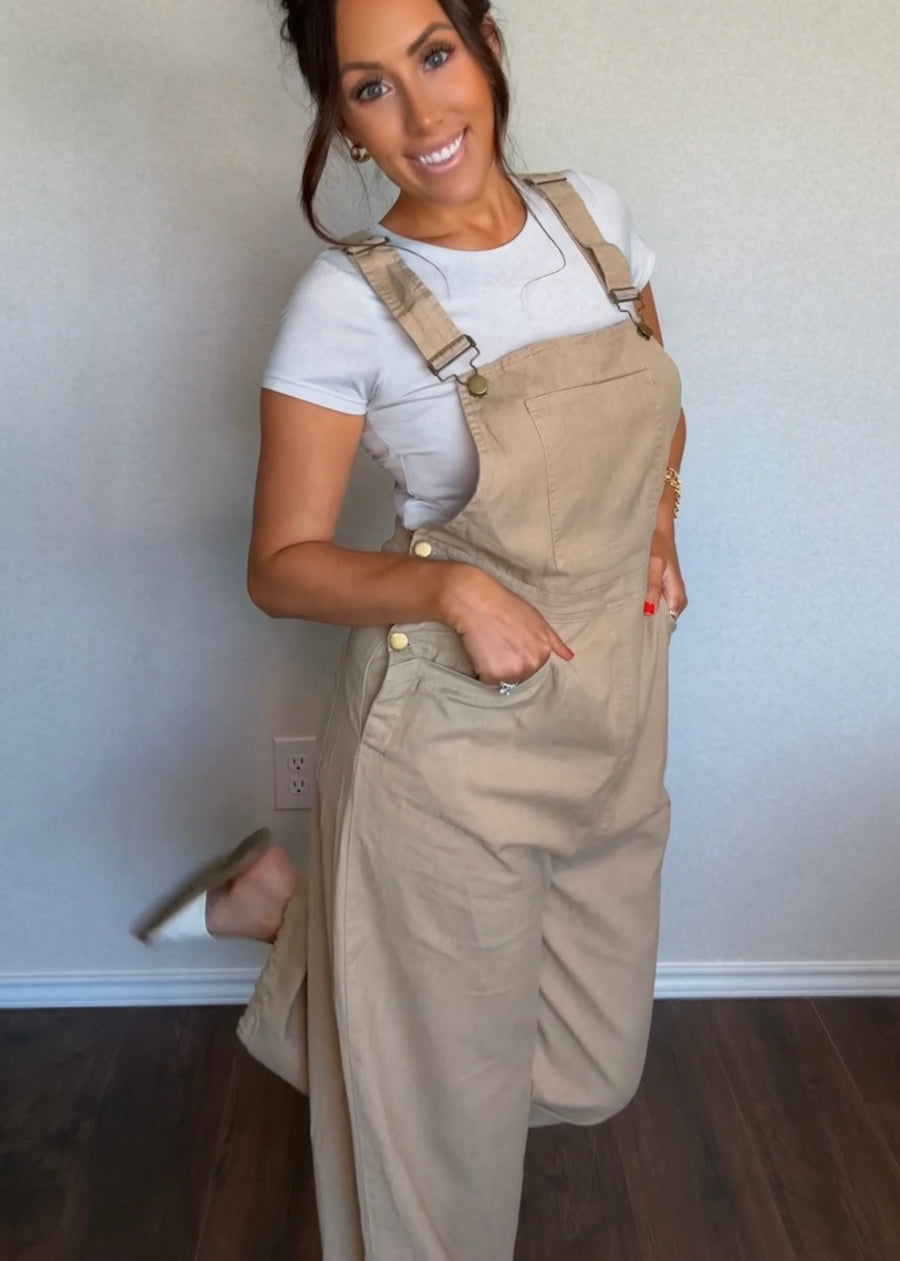 Taupe Overalls