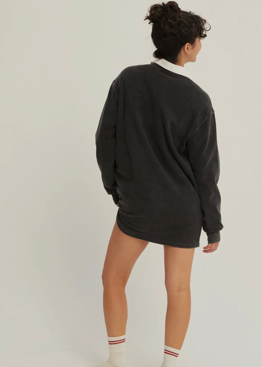 Black Casual Sweatshirt Dress