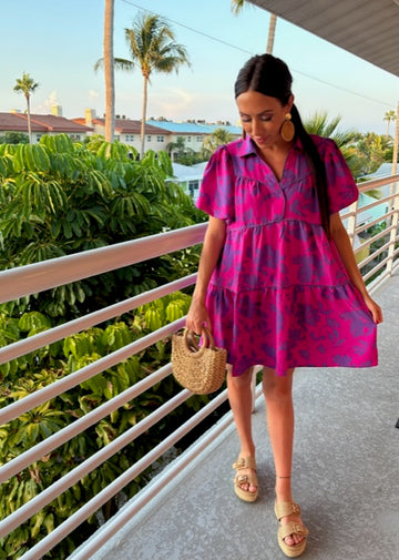 Magenta Floral Dress