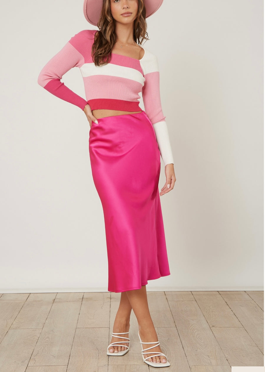 Fuchsia Midi Skirt